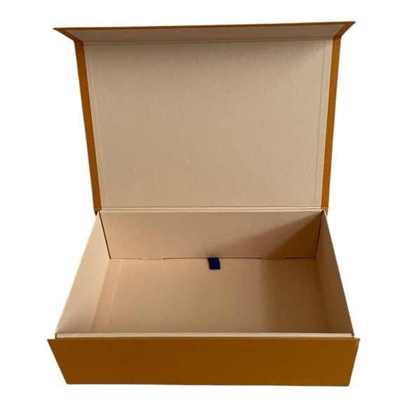 Authentic Louis Vuitton Orange Black Logo Gift Box 11"x7"x3" Decorative Box - Picture 2 of 3